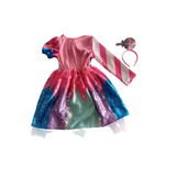 Girls Lollipop Print Dress with Candy Headband for Halloween Party