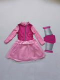 Girls Pink Pilot Dress with Detachable Wings for Halloween Party
