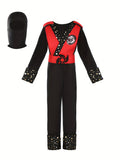 Kids Ninja Costume Set with Mask for Halloween Cosplay Party
