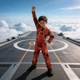 Kids Iron Man Full Long Sleeve Jumpsuit Superhero Costume