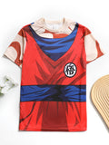 Kids Anime Fighter Printed Short Sleeve T-Shirt