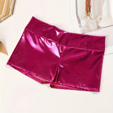 Girls High Stretch Yoga Shorts with Wide Waistband for Dance & Daily Wear