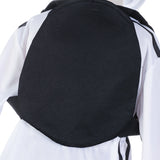 4pcs Boy Set: 1 White Print Top + 1 Pair of Contrasting Pants + 1 Black Backpack + 1 Pattern Mask, Boy Set, Halloween Holiday Party, Stage Performance