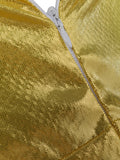 Kids Shiny Metallic Gold Spaghetti Strap Jumpsuit Costume
