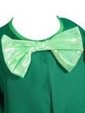 Girls St. Patrick's Day Green Leprechaun Costume Set with Long Sleeve Cloak and Hat