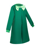 Girls St. Patrick's Day Green Leprechaun Costume Set with Long Sleeve Cloak and Hat