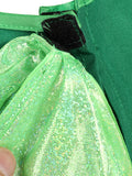 Girls St. Patrick's Day Green Leprechaun Costume Set with Long Sleeve Cloak and Hat