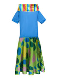 Girls Tutu Clown 4-Piece Costume Set with Wig, Belt and Neck Ruffle