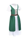 Girls Traditional Alpine Milkmaid 2-Piece Costume Set with Dress and Headscarf