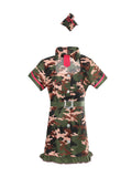 Girls Camo Military Mini Dress Costume Set