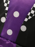 Girls Mad Hatter Striped Dress Costume with Mini Top Hat Headband