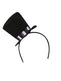Girls Mad Hatter Striped Dress Costume with Mini Top Hat Headband