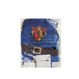 Boys' King Outfit Set: 1 Print Top + 1 Solid Color Pants + 1 Contrast Hooded Cape + 1 Crown + 1 Pair of Arm Guards + 1 Scepter, Boys' Multi-Piece King Outfit Set, Halloween And Various Carnival Attire, Stage Performance Attire
