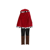 Boys' King Outfit Set: 1 Print Top + 1 Solid Color Pants + 1 Contrast Hooded Cape + 1 Crown + 1 Pair of Arm Guards + 1 Scepter, Boys' Multi-Piece King Outfit Set, Halloween And Various Carnival Attire, Stage Performance Attire