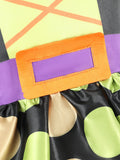 Girls Cute Witch Costume Set with Dress and Witch Hat