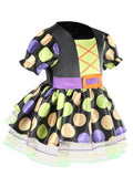 Girls Cute Witch Costume Set with Dress and Witch Hat