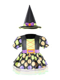 Girls Cute Witch Costume Set with Dress and Witch Hat