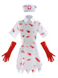 Girls Bloody Zombie Nurse 4-Piece Halloween Costume Set