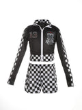 Girls Racing Checkerboard 2-Piece Costume Set