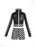 Girls Racing Checkerboard 2-Piece Costume Set
