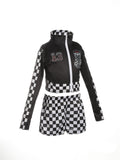 Girls Racing Checkerboard 2-Piece Costume Set