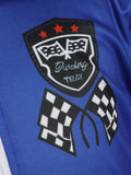 Girls Blue Race Car Driver 2-Piece Checkerboard Costume Set