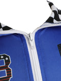 Girls Blue Race Car Driver 2-Piece Checkerboard Costume Set