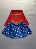 Girls Red Dress & Cape Costume Set for Halloween & Festival Performance