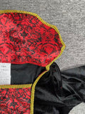 Girls Red and Black Royal Queen Costume Dress with Gold Trim
