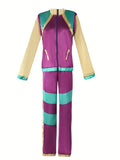 Kids Retro Color Block Tracksuit Costume Set