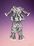Girls Grey Clown Costume Set for Halloween & Carnival Party