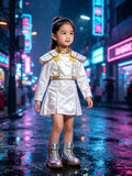 1 top + 1 skirt. The top features epaulets on both shoulders with novel and creative design. Girls' Witch Hunter costume set, ideal for Halloween, carnival parties and stage performances.