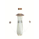 Girl's 6pcs Set: 1 Straight-Leg Printed Dress + 1 Printed Choker + 1 Printed Belt + 1 Pair of Printed Wristbands + 1 Printed Headband, Ethnic Print Party Outfit for Girls, Egyptian Print Elements, Halloween and Carnival Costume for Girls, Holiday