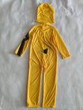 A Yellow 1pc Jumpsuit with a Stand-up Collar. Features a Printed Lightning Bolt on the Front Chest, Vibrant Colors, and a Soft, Comfortable Fabric. Simple and Stylish Design. Boys' Costume Set, Suitable for Halloween and Various Carnival Festivals