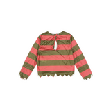Boys 2Pcs Striped Top & Hat Set, Sawtooth Hem for Halloween & Stage Show