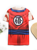 Kids Anime Fighter Printed Short Sleeve T-Shirt