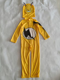 A Yellow 1pc Jumpsuit with a Stand-up Collar. Features a Printed Lightning Bolt on the Front Chest, Vibrant Colors, and a Soft, Comfortable Fabric. Simple and Stylish Design. Boys' Costume Set, Suitable for Halloween and Various Carnival Festivals