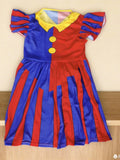 Girls Red & Blue Split Clown Sleeveless Dress Costume