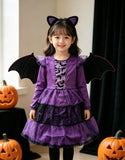 Children's Halloween Fancy Dress Set, Bright Pink and Green Costume for School Shows