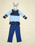 Girls 3-Piece Outfit: Top + Trousers + Rabbit Ear Headband Unique multi-pocket design, great for festival parties and shows.
