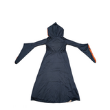 Girls Hooded Printed Vampire Dress with Irregular Sleeves for Halloween