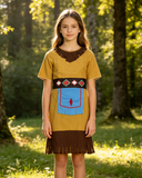 Girls Pocahontas Native American Style Fringed Costume Dress