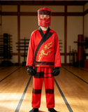 Kids Red Ninjago Kai Costume Set with Mask and Gloves