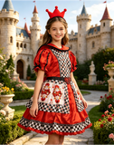 Kids Queen of Hearts Alice in Wonderland Themed Costume Set