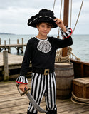 Kids Pirate Costume Set with Hat, Shirt, Pants & Belt for Halloween Cosplay Party