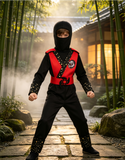 Kids Ninja Costume Set with Mask for Halloween Cosplay Party
