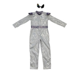 Girls Silver Futuristic Jumpsuit with Glasses for Party Performance