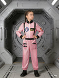 Girls Laser Astronaut Jumpsuit, Multi-color, Rocket & Space Print for Holiday Party