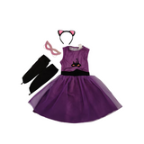 Girls Cat Costume Set with Cat Ears, Eye Mask & Wristbands for Halloween