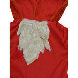 Girls fox animal costume dress with built-in fox hood. Fluffy chest decoration and sparkly tulle skirt. Cute woodland animal styling, ideal for Halloween, themed party and kids role-play activities.